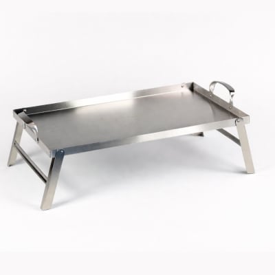 Plancha para Parrilla de Acero Inoxidable con Soporte 48x28 cm3