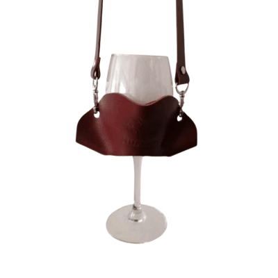 Porta Copa de Cuero Personalizado – Para el parrillero amante del vino | Parrillero Austral1