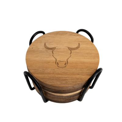 Set de 6 Posavasos Madera Wayu – Estilo y protección para tu mesa1