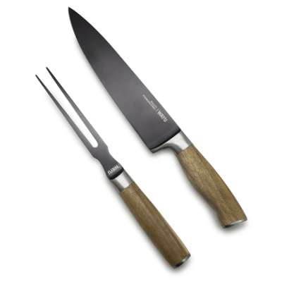 Set Cuchillo y Tenedor Wayu Titanio | Acero Inoxidable Premium1