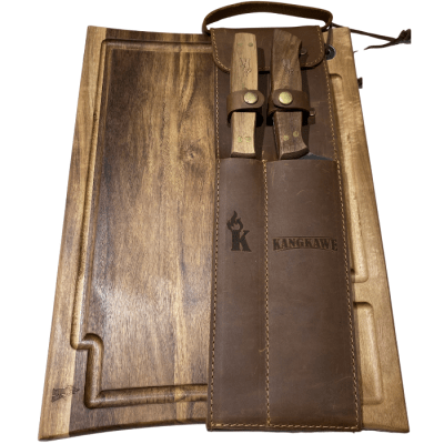 Set Parrillero Tabla + Cuchillo y Pincho Kangkawe – Todo lo que necesita un buen asador1