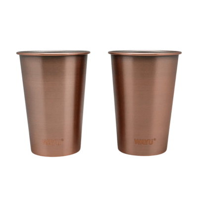 Set 2 Vasos Copper Line Wayu 500 ml de Acero Inoxidable Acabado Cobre1