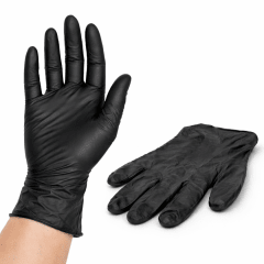 Guantes de Nitrilo Negros sin Polvo | Guantes Desechables para Parrilla, Cocina y Manipulación de Alimentos