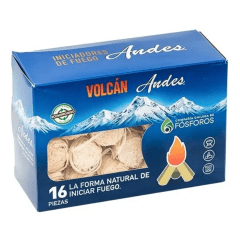 Iniciador de Fuego Volcán para Carbón, Parrilla y Chimenea | 8–10 Min