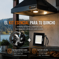 Kit para Quincho | Extractor de Humo + Luz LED Cálida 20W