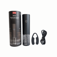 Mini Descorchador Eléctrico Recargable – Abridor de Vino Automático Gris Grafito