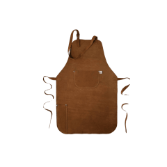 Pechera de Cuero Encerado Café – Estilo y Protección para el Verdadero Parrillero
