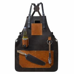 Pechera de Cuero Royal – El Delantal Definitivo para el Parrillero de Verdad