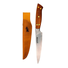Cuchillo Parrillero Pellaifa 5” Kangkawe con Funda 100% Cuero