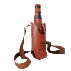 Porta Cerveza de Cuero Personalizable | Accesorio Parrillero para Botellas