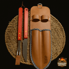 Set Parrillero con Funda de Cuero – Artesanal