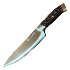 Cuchillo Chef KOYAM 20 cm – Alta Gama Acero Sandvik 12C27 y Mango Pakka Gris