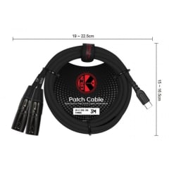 Cable USB C a 2TS 2mts Kirlin