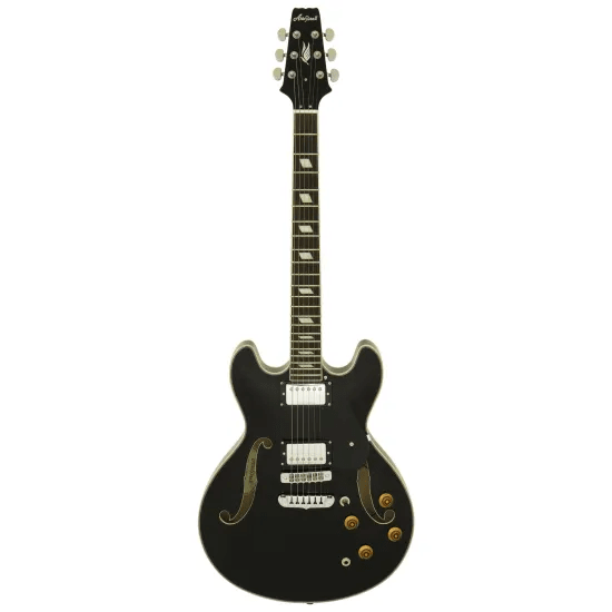 Aria Pro II Guitarra Eléctrica Semi-Hollow TA-CLASS 335 Style Classic Black1