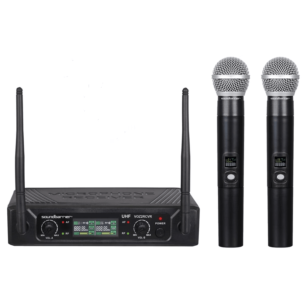 SoundBarrier VOZ2 – Sistema de Micrófono Inalámbrico Doble UHF1