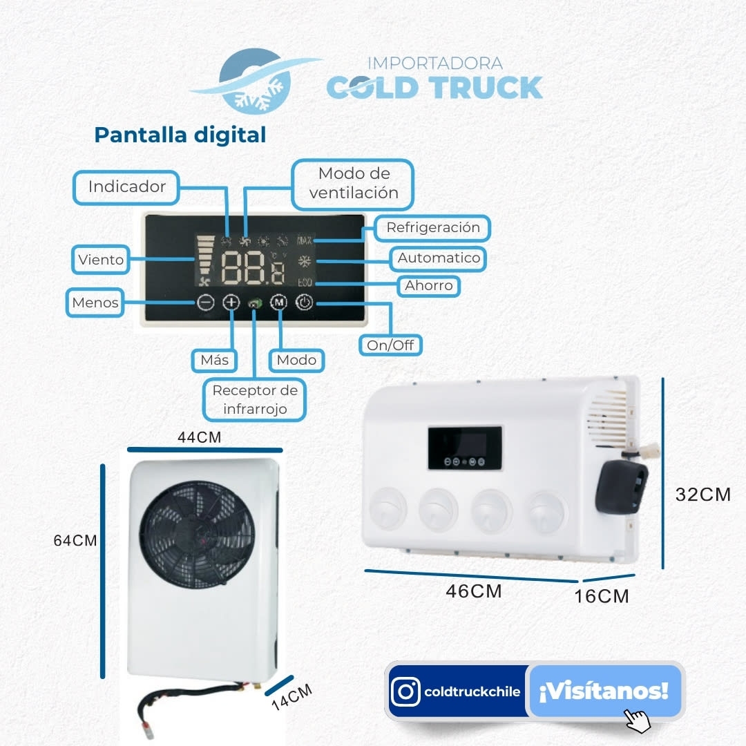EQUIPO DE AIRE ACONDICIONADO 100% ELECTRICO 12V . KIT COMPLETO MODELO 1  DE MOCHILA4