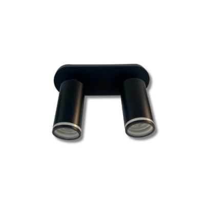 Aplique Sobrepuesto Parma 2 Luces GU10 Negro Iluminación Interior Moderna1