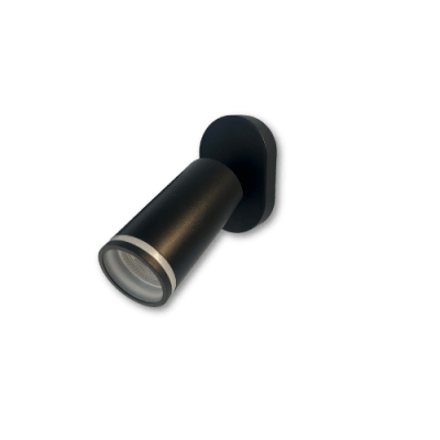 Aplique Sobrepuesto Parma 1 Luz GU10 Negro Iluminación Interior Moderna1