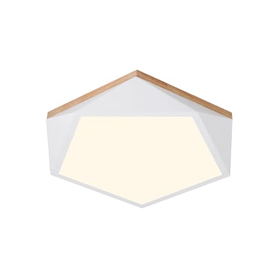 LAMPARA LED HEXAGONO SOBREPUESTO C/CONTROL BLANCO C/MADERA 36+36W 3000K-4000K-6500K 400MM1