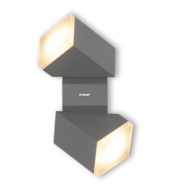 Aplique LED Exterior Plateado 2 Focos 12,5W – Luz Cálida1