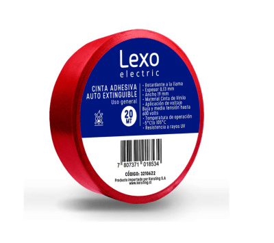 Cinta Aislante Vinílica Roja 19 mm x 20 Metros1