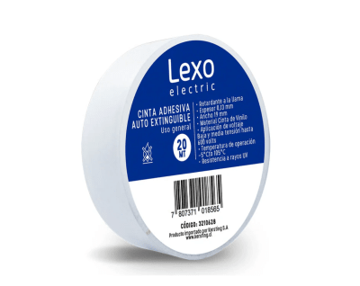 Cinta Aislante Vinílica Blanca 19 mm x 20 Metros1