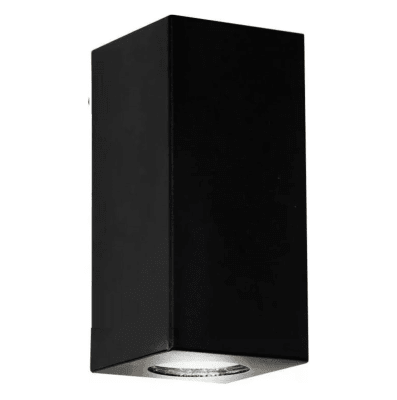 Aplique de Pared LED Rectangular 2 Luces GU10 Negro IP54 Exterior e Interior1