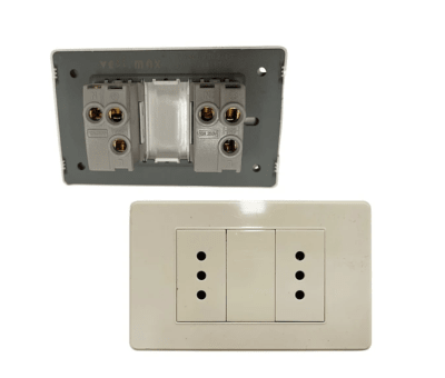 Enchufe Doble 10A – Línea Residencial Blanco1