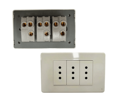 Enchufe Triple 10A – Línea Residencial Blanco1