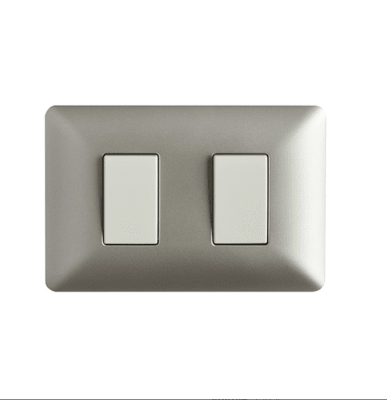 Interruptor Doble Champagne 16A 250V (9/15)1