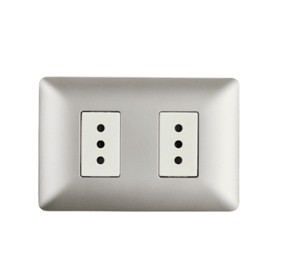 Enchufe Doble Champagne 10A 250V1