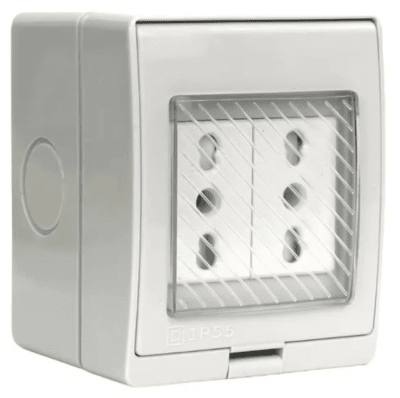 HIDROBOX SOB ENCHUFE DOBLE 16A 220V IP55 V-SO-0602-101