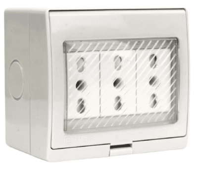 HIDROBOX SOB ENCHUFE TRIPLE 16A 220V IP55 V-SO-0603-101