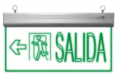 SEÑALETICA EMERGENCIA LED VERDE 5W IZQUIERDA1