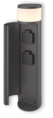 BALIZA DUNA EXTERIOR 465X100MM 3W 190LM 220-240V 3000K IP54 GRIS OSC 2 ENCHUFES ROBLAN1