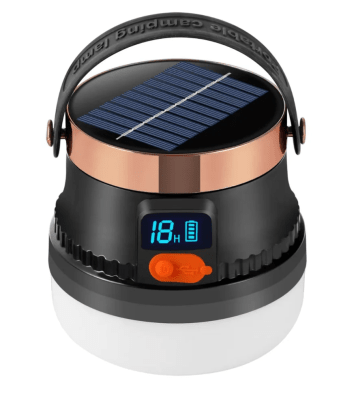 Lámpara Solar Recargable Camping 150W Torchlight | IP65, USB-C y Pantalla Digital1