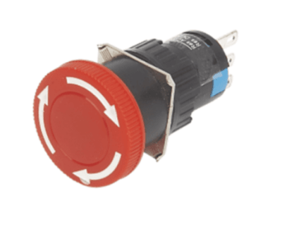 Pulsador de Emergencia 22mm 1NO+1NC | Parada de Seguridad (Rojo)1