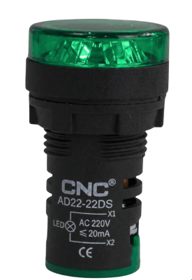 Piloto LED 16mm IP67 Verde 220VAC1