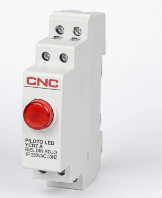 Piloto LED Rojo YCD7 a Riel DIN 1P 230VAC1