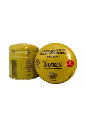 CARTUCHO DE GAS CON VALVULA DE SEGURIDAD 190GR YANES1