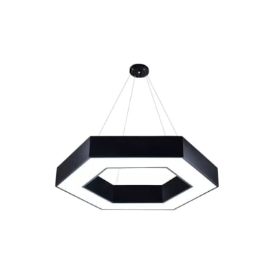 LAMPARA LED COLGANTE DOBLE HEXAGONAL  30W 6500K NEGRO1