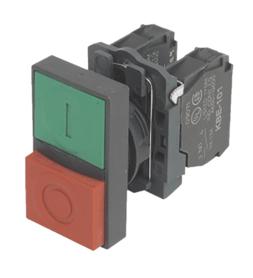 Pulsador Doble Luminoso Partir/Parar 22mm (1NO+1NC) | Control con Indicador1