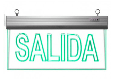 SEÑALETICA DE SALIDA CON LED VERDE 220V LC1