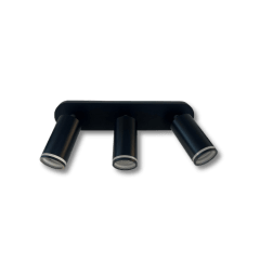 Aplique Sobrepuesto 3 Luces GU10 Negro Iluminación Interior Moderna