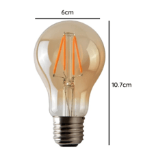 Ampolleta LED Filamento A60 Clásica 4W E27 | Luz Cálida (2700K)