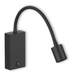 Aplique LED de Lectura Orientable con Interruptor 3W 3000K Luz Cálida – Negro | Modelo Skrypt