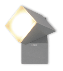Aplique LED Exterior 1-Foco 8W Luz Cálida Plata