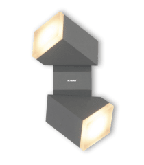 Aplique LED Exterior Plateado 2 Focos 12,5W – Luz Cálida