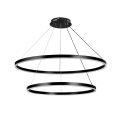 Lámpara LED Decorativa Circular 600mm + 800mm – 36W + 45W – Negro
