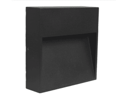 Aplique de Pared LED 6W 3000K IP54 Negro | Interior/Exterior